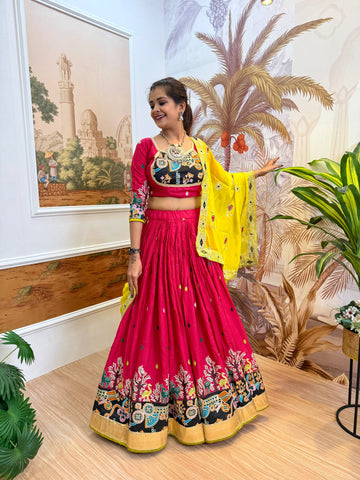 Gorgeous Black Rayon Embroidery Work Lehenga Choli