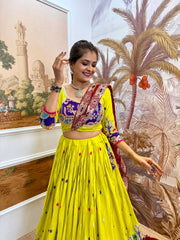 Gorgeous Black Rayon Embroidery Work Lehenga Choli