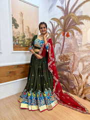 Gorgeous Black Rayon Embroidery Work Lehenga Choli