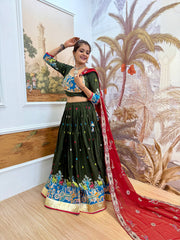 Gorgeous Black Rayon Embroidery Work Lehenga Choli