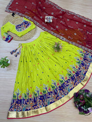 Gorgeous Black Rayon Embroidery Work Lehenga Choli