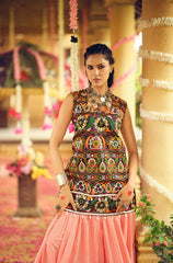 Attractive Black Rayon Ribbon Work Lehenga Choli For Navratri