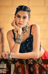 Gorgeous Red Cotton Print Work Lehenga Choli