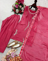 Ravishing Pink Fendy Silk Sequence Work Farshi Suit