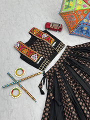Gorgeous Brown Cotton Ajrakh Print Lehenga Choli For Navratri