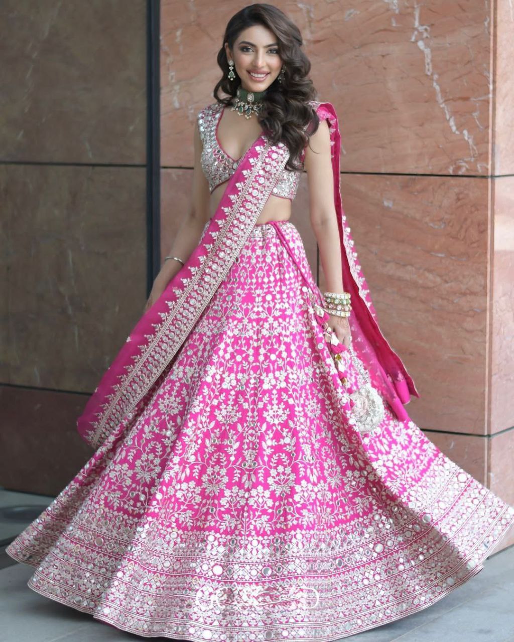 Exclusive Pink Georgette Thread Work Lehenga Choli