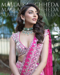 Exclusive Pink Georgette Thread Work Lehenga Choli