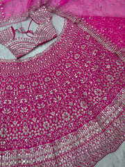 Exclusive Pink Georgette Thread Work Lehenga Choli