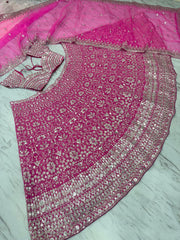 Exclusive Pink Georgette Thread Work Lehenga Choli