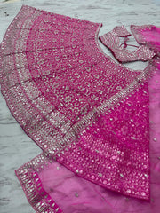 Exclusive Pink Georgette Thread Work Lehenga Choli