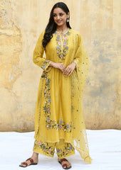 Flattering Yellow Color Sequence Work Punjabi Suit