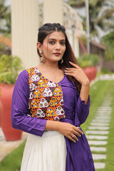 Navratri Special Awesome Purple Color Gamthi Work Lehenga Choli