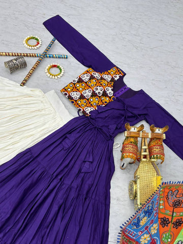 Navratri Special Awesome Purple Color Gamthi Work Lehenga Choli