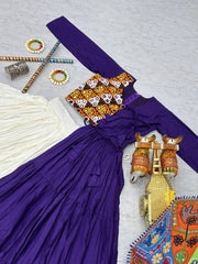 Navratri Special Awesome Purple Color Gamthi Work Lehenga Choli
