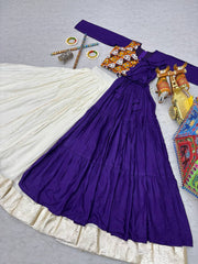 Navratri Special Awesome Purple Color Gamthi Work Lehenga Choli