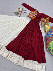 Navratri Special Awesome Purple Color Gamthi Work Lehenga Choli