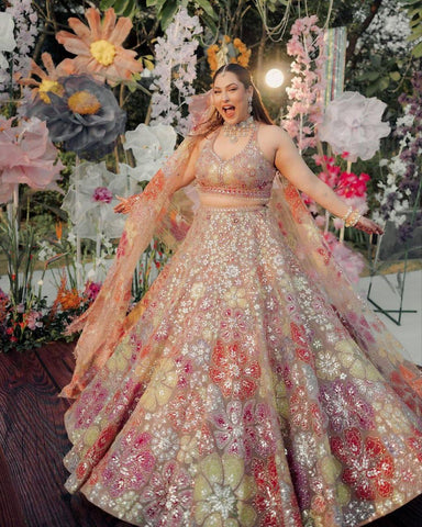 Trendy Multicolor Georgette Thread Work Lehenga Choli