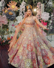 Trendy Multicolor Georgette Thread Work Lehenga Choli