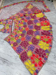 Trendy Multicolor Georgette Thread Work Lehenga Choli