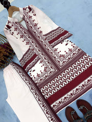 Ravishing Red Satin Digital Print Co-ord Set