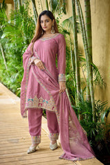 Gorgeous Pink Organza Work Salwar Suit
