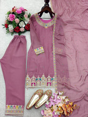 Gorgeous Pink Organza Work Salwar Suit