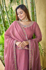 Gorgeous Pink Organza Work Salwar Suit
