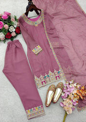 Gorgeous Pink Organza Work Salwar Suit