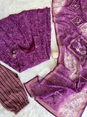 Ravishing Purple Cotton Digital Work Anarkali Suit