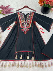 Amazing Black Khadi Cotton Embroidery Work Co-ord Set