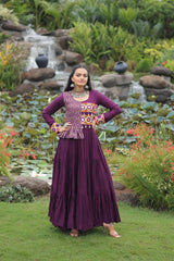 Innovative Pink Rayon Kutchi Work Navratri Wear