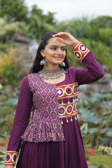 Innovative Pink Rayon Kutchi Work Navratri Wear