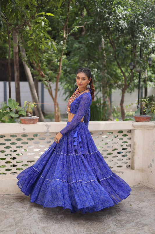 Navratri Wear Designer Red Georgette Embroidered Lehenga Choli