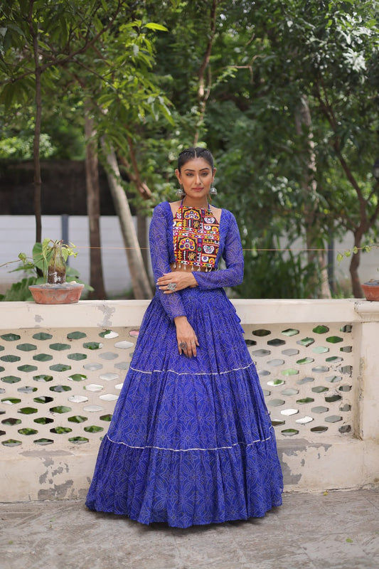 Navratri Wear Designer Red Georgette Embroidered Lehenga Choli