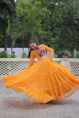 Navratri Wear Designer Red Georgette Embroidered Lehenga Choli