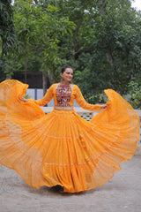 Navratri Wear Designer Red Georgette Embroidered Lehenga Choli