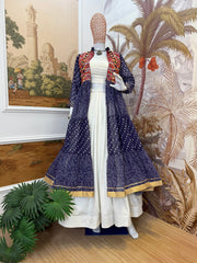 Gorgeous Pink Cotton Embroidery Shrug With Lehenga