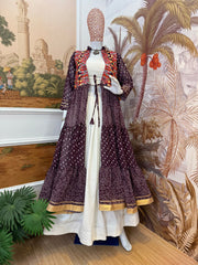 Gorgeous Pink Cotton Embroidery Shrug With Lehenga