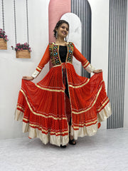 Alluring Pink Georgette Gamathi Work Gown