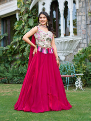 Rakhi Special Green Silk Embroidery Lehenga Choli