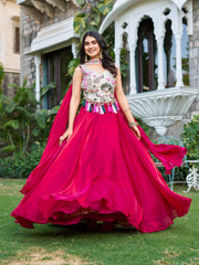 Rakhi Special Green Silk Embroidery Lehenga Choli