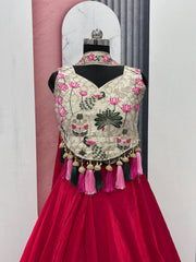 Rakhi Special Green Silk Embroidery Lehenga Choli