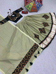 Ravishing Pista Cotton Ribbon Work Lehenga Choli