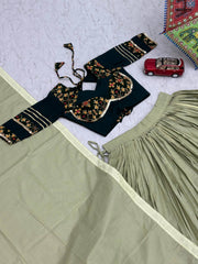 Ravishing Pista Cotton Ribbon Work Lehenga Choli