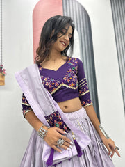 Ravishing Pista Cotton Ribbon Work Lehenga Choli