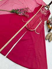 Gorgeous Lavender Roman Simar Silk Sequence Embroidery Sharara Suit