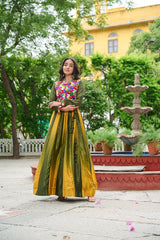 Glorious Blue Chinon Embroidered Lehenga Choli