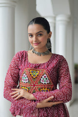 Navratri Wear Green Cotton Kutchi Gamthi Work Lehenga Choli