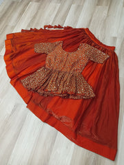 Ravishing Orange Fendy Embroidered Lehenga