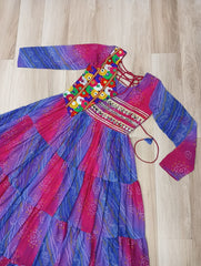 Designer Red Georgette Kutchi Work Navratri Gown